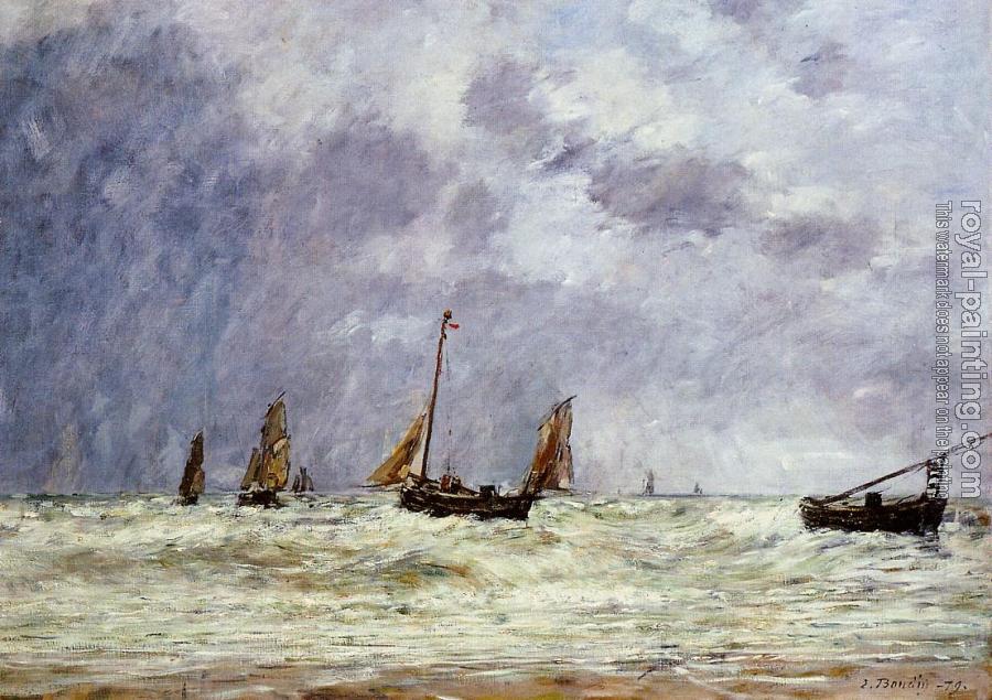 Eugene Boudin : Berck, the Departure of the Boats